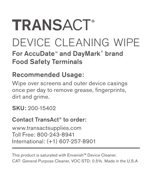 Food Safety Terminal Cleaning Wipe